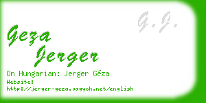 geza jerger business card